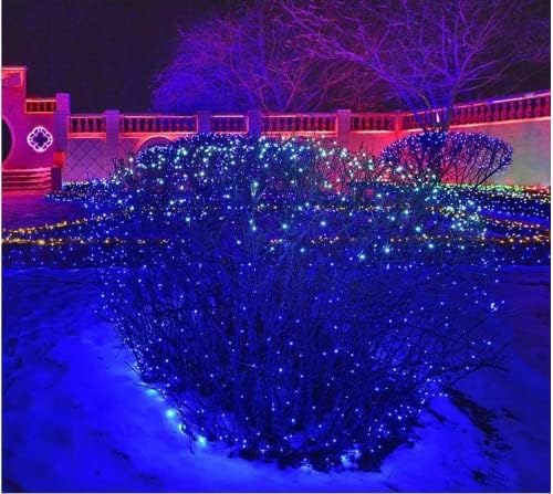 2-Pack Connectable Christmas Lights Outdoor, Total 164FT 400LED Christmas String Lights Waterproof with 8 Modes & Timer, Green Wire Twinkle Lights for Xmas Tree Decorations Outdoor Indoor, Blue
