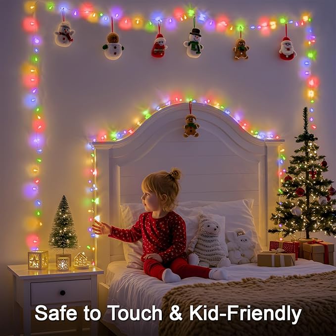 suddus Connectable Christmas Lights with Remote, Multicolor String Lights with Timer, 33ft 100 Led Fairy Lights Plug in for Xmas Tree, Bedroom, Yard, Garden, Party, Indoor, Outdoor Decorations