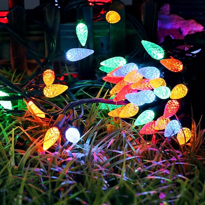 Brizled C5 Christmas Lights Multicolor, 33ft Mini 100 LED Christmas String Lights, 120V UL Certified Xmas Tree Lights Connectable Colored Xmas Light Indoor Outdoor for Tree Patio Roof Holiday Decor