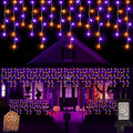 52FT Outdoor Halloween Lights, 480LED Purple and Orange Halloween Lights 12 Lighting Modes with Timer Memory Waterproof, String Lights for Outside, Party, Holiday, Garden Decor