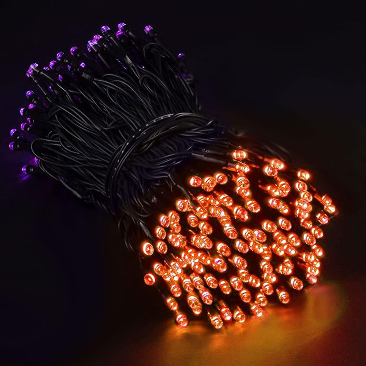 TW SHINE Halloween Lights, 200 LED 66FT Outdoor Halloween Lights Plug in with 8 Modes, Waterproof Light Outdoor, Indoor Decorations for Party Yard Haunted House Decor, Orange and Purple