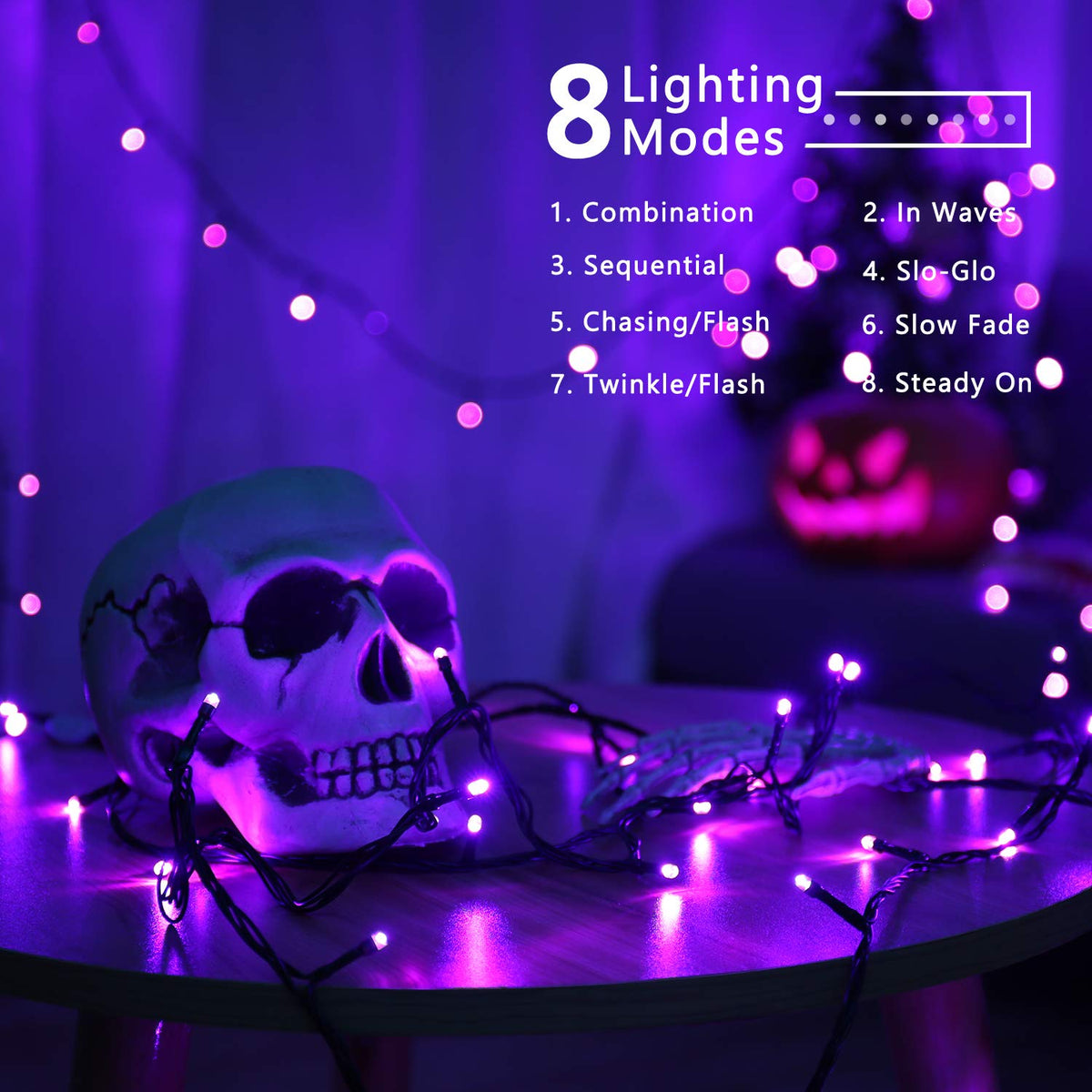 BrizLabs Purple Halloween Lights, 78.74ft 240 LED String Lights with Timer, Plug in Halloween Purple Mini Light Connectable, Outdoor Waterproof Tree Light for Indoor Outside Decor