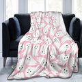 PDDCWAY Pink Halloween Blanket 40"x50" Cartoon Ghost Fleece Throw Blanket for Bed Sofa Couch Kids Kawaii Cute Plush Blanket Pink Fuzzy Blankets Bedroom Flannal Blankets