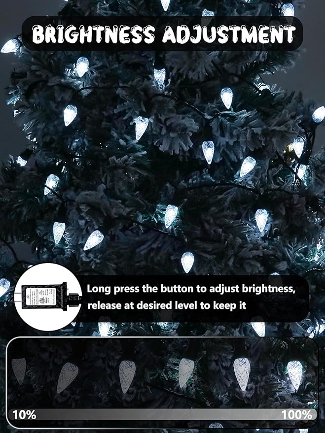 240 LED 78FT C6 Christmas String Lights, Super Long Christmas Lights Outdoor Indoor with 13 Modes & Timer, Waterproof Fairy Twinkle Light Plug in for Tree Garden Party Xmas Decorations (Cool White)