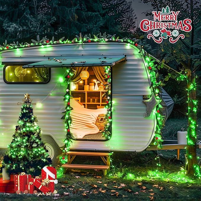 JMEXSUSS Green Christmas Lights Clear Wire, 66ft 200 LED Green Lights for Christmas Decor, Connectable Evergreen String Light Indoor Outdoor for Christmas Tree Home Garden Xmas Decorations