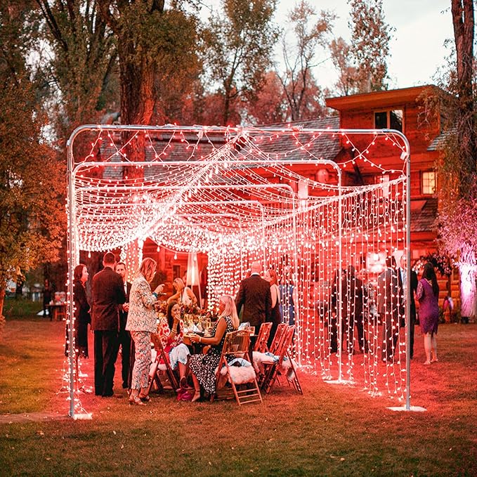 500 LED Red Christmas Lights, 165ft Red String Lights 8 Modes Clear Wire, Connectable Waterproof Plug in Twinkle Fairy Light for Tree Bedroom Indoor Outdoor Christmas Decorations