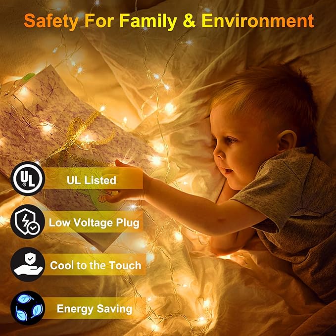 350LED Christmas Lights Indoor Outdoor, 90ft 12 Modes Warm White LED String Lights with Timer Dimmable, Waterproof Tree Lights for Xmas Patio Yard Fence Bedroom Wedding Garden Decor Warm White