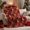 Horaldaily Christmas Flannel Blanket Throw, Christmas Red Tree Soft Fuzzy Plush Cozy Fleece Blankets for Couch Sofa Bed Lounging, Ideal Gifts for Kids Adults Wife Self, 50x60