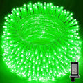LAMPHOME 33ft Christmas Decorative St. Patrick's Day Mini String Lights, 100 LED Transparent Wire Fairy Starry String Lights Plug in, 11 Lighting Modes for Indoor Outdoor Xmas Tree (Green)