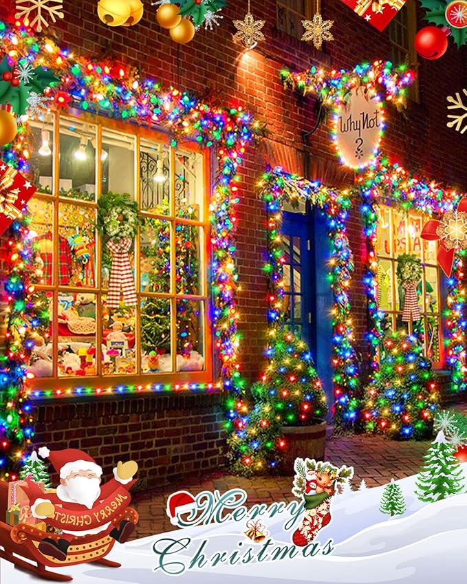 355FT 900 Christmas Lights, Extra Long Outdoor String Lights Waterproof, Timer & Memory, 8 Modes Dimmable Plug in Fairy Lights for Classroom Tree Patry Holiday Indoor Decorations, Multicolor