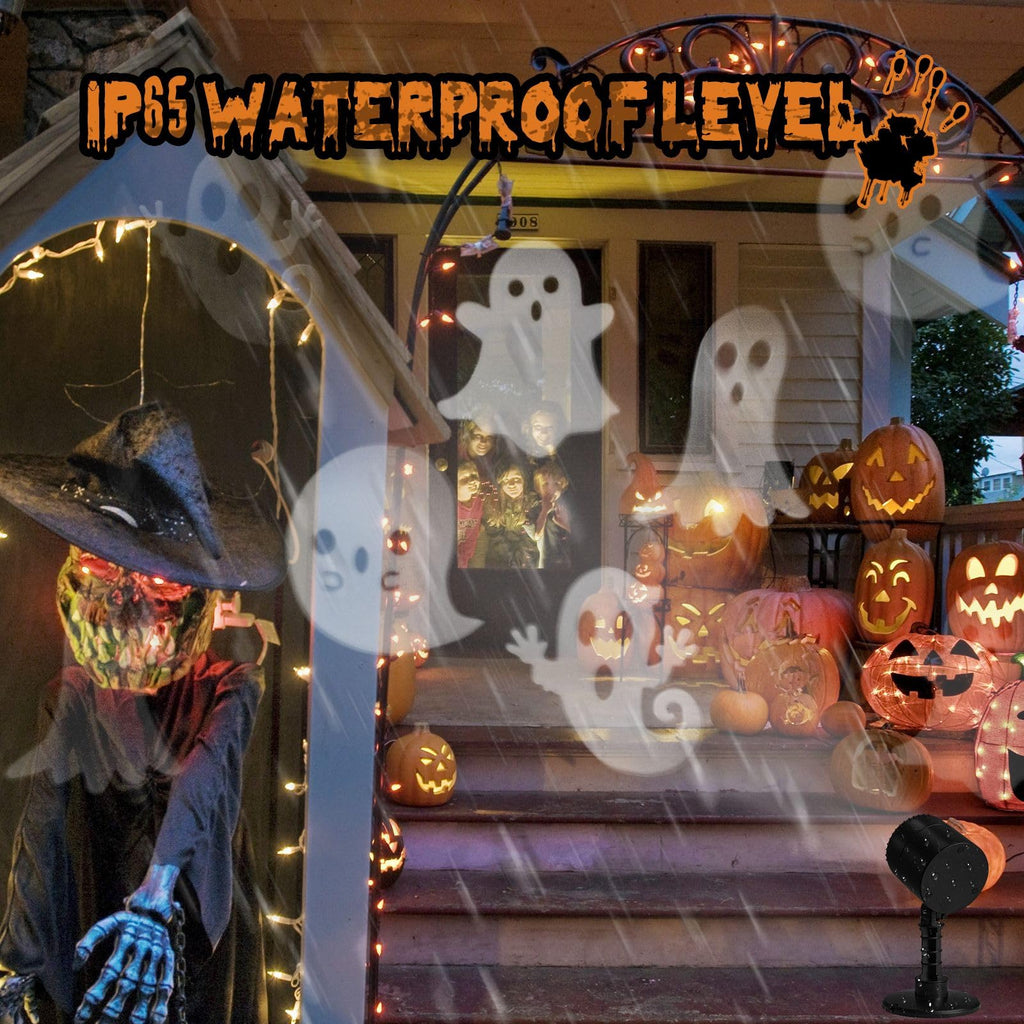 NOWSTO LED Halloween Decoration, Ghost Rotating Projector Yard Stake Lights, Indoor Outdoor Landscape Night Light for Home Thealter, Ceiling, Room, Patio, Garden, Halloween, Bedroom Decor
