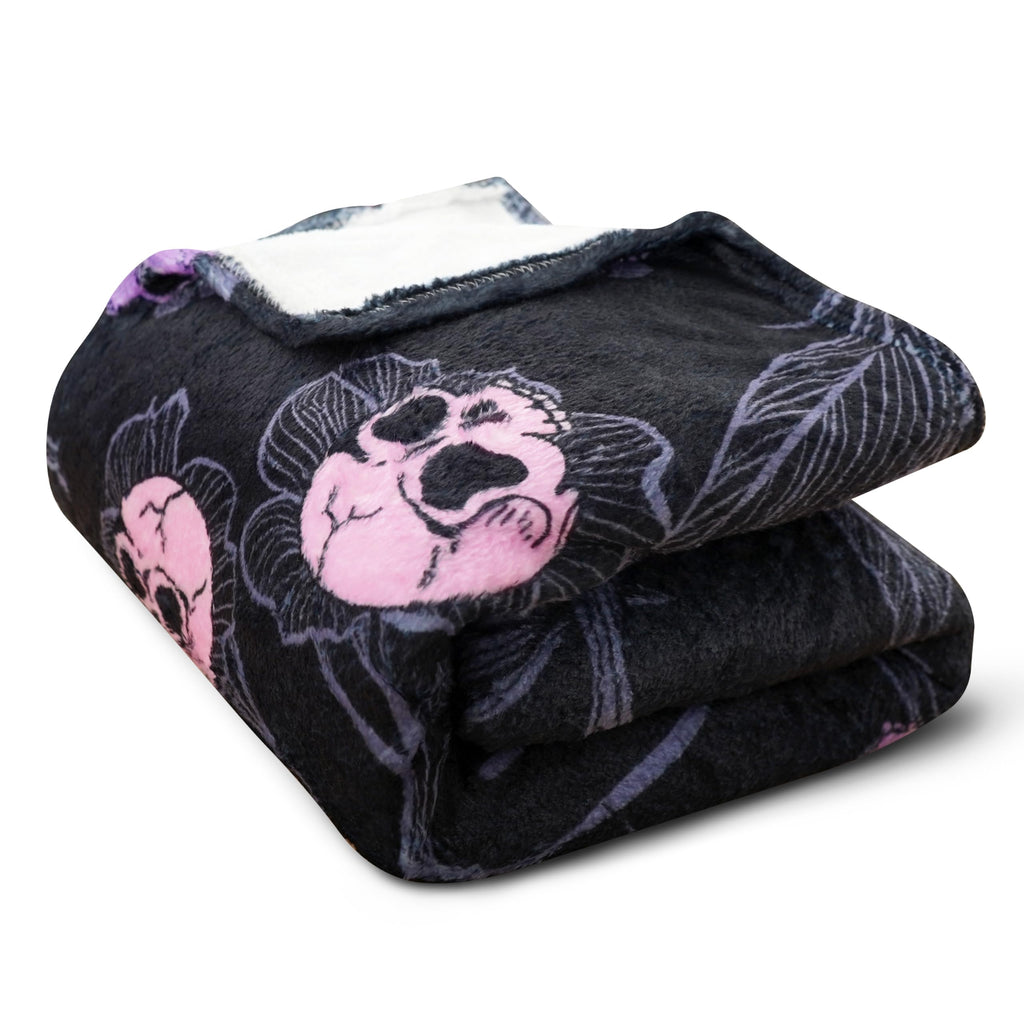 Halloween Goth Skull Throw Blanket 50x60 Inch Gothic Skeleton Blankets Soft Lightweight Cozy Plush Blanket for Halloween Decor Gifts