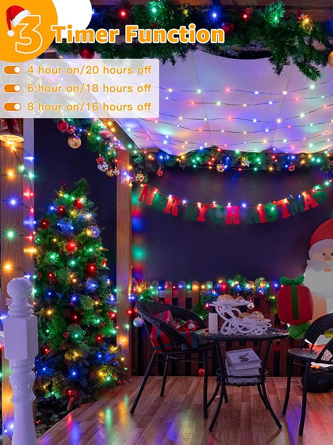 Christmas Lights 1200 LED 394 FT, Waterproof Outdoor String Lights with 8 Modes, Fairy Lights for Holiday Decor (Multicolor)