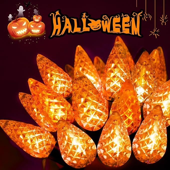 240 LED 78FT C6 Halloween String Lights, Super Long Halloween Lights Outdoor Indoor with 13 Modes & Timer, Waterproof Fairy Twinkle Light Plug in for Tree Yard House Horror Party Decorations (Orange)