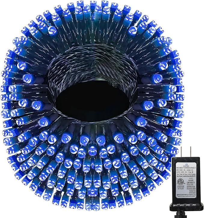 393 FT Christmas Lights 1000 LED Xmas Lights Outdoor Christams String Lights Waterproof 8 Modes & Timer, Fairy Lights Plug in for Weeding, Patio, Party, Holiday,Christmas Decor (Blue)