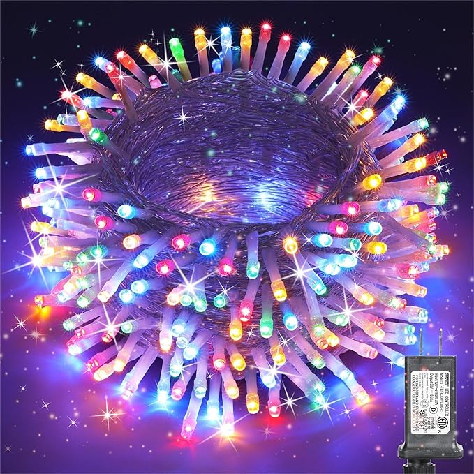 Christmas Lights Multicolor, 75 Ft 200 LED Christmas String Lights Connectable, 8 Modes, Timer, Waterproof Fairy Twinkle Light for Party, Garden, Patio, Home, Wedings, Holiday, Xmas Tree Decorations