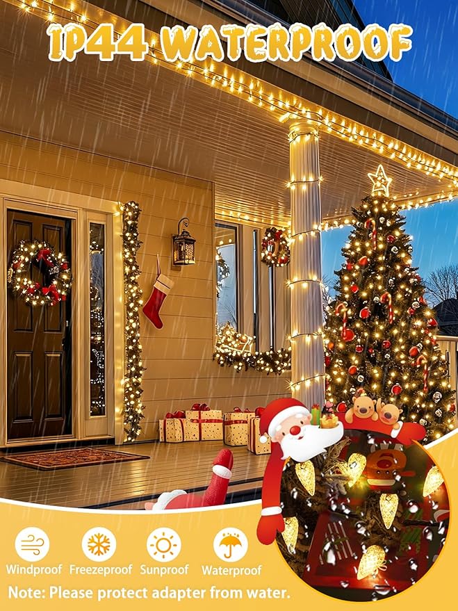 240 LED 78FT C6 Christmas String Lights, Super Long Christmas Lights Outdoor Indoor with 13 Modes & Timer, Waterproof Fairy Twinkle Light Plug in for Tree Garden Party Xmas Decorations (Warm White)