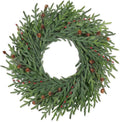 26 Inch Christmas Wreaths for Front Door with Red Berry Real Touch Large Artificial Xmas Winter Pine Cedar Wreaths for Windows Outdoor Christmas Home Yard Farmhouse Wall Front Door Porch Hanging Decor