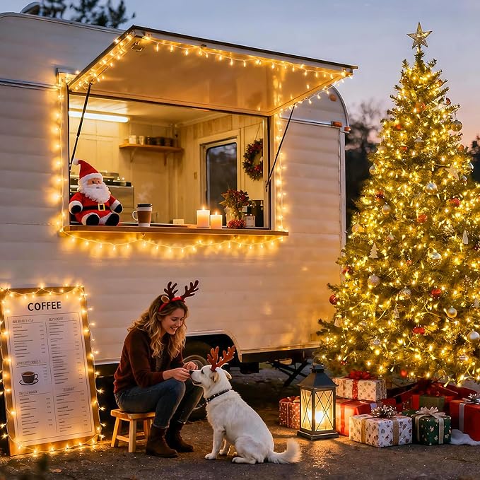 JMEXSUSS 168FT 600 LED Christmas Lights Outdoor Waterproof 8 Modes Warm White Christmas Tree Lights Plug in String Fairy Lights for Outside Indoor for Bedroom Wedding Party Holiday Xmas Decorations
