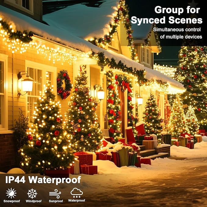 393 FT Christmas Lights 1000 LED Xmas Lights Outdoor Christams String Lights Waterproof 8 Modes & Timer, Fairy Lights Plug in for Weeding, Patio, Party, Holiday,Christmas Decor(Warm White)