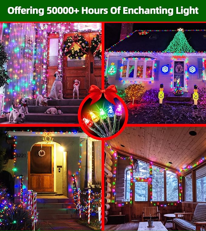 1500 LED 470FT Christmas Lights Outdoor,12 Lighting Modes Christmas String Lights with Timer, Dimmable Multicolor LED String Light Waterproof for Yard Tree Xams Wedding Party Holiday Decorations