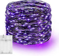 Dazzle Bright Halloween Fairy String Lights, 20 FT 60 LED Copper Wire Battery Operated Waterproof Lights, Halloween Decorations for Indoor Home Room Outdoor Garden Patio Party Decor (Purple)