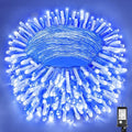 500 LED Christmas Lights Outdoor, 164ft Christmas String Lights for Bedroom 8 Modes Waterproof Plug in Twinkle Fairy Light for Indoor Outside Bedroom Home Party Decoration, Blue&White