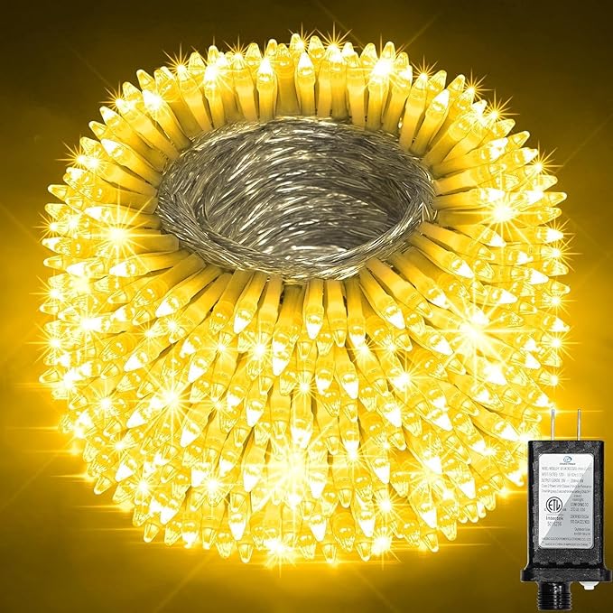 1500 LED 470FT Christmas String Lights, 12 Modes and Timer Memory Dimmable, Plug in Outdoor Waterproof Clear Wire Twinkle Fairy Light for for Xmas Yard Tree Wedding Party Outside Decor (Warm White)
