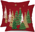 DFXSZ Christmas Pillow Covers 18x18 Inch Set of 2 Xmas Tree Decorative Red Throw Pillows Winter Christmas Decor for Home Couch TH-50C18