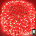 500 LED Red Christmas Lights, 165ft Red String Lights 8 Modes Clear Wire, Connectable Waterproof Plug in Twinkle Fairy Light for Tree Bedroom Indoor Outdoor Christmas Decorations