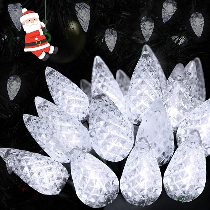 240 LED 78FT C6 Christmas String Lights, Super Long Christmas Lights Outdoor Indoor with 13 Modes & Timer, Waterproof Fairy Twinkle Light Plug in for Tree Garden Party Xmas Decorations (Cool White)