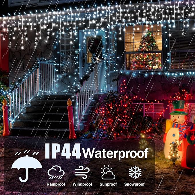 164FT Christmas Lights Outdoor Decorations 1512LED Fairy String Light 12 Lighting Modes with Timer Memory Waterproof Christmas Light for Yard Roof Party Holiday Wedding Garden Decor
