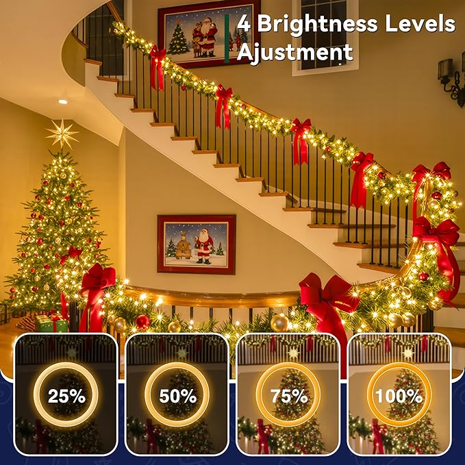 Outdoor Christmas Lights, 800LEDs 262FT Christmas Tree String Lights, IP67 Waterproof 8 Modes Warm White Holiday Lights with Remote for House Yard Xmas Decorations