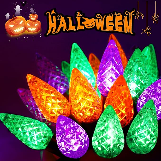 240 LED 78FT C6 Halloween String Lights, Super Long Halloween Lights Outdoor Indoor with 13 Modes & Timer, Waterproof Fairy Twinkle Light Plug in for Tree Horror Party Decor (Orange Purple and Green)