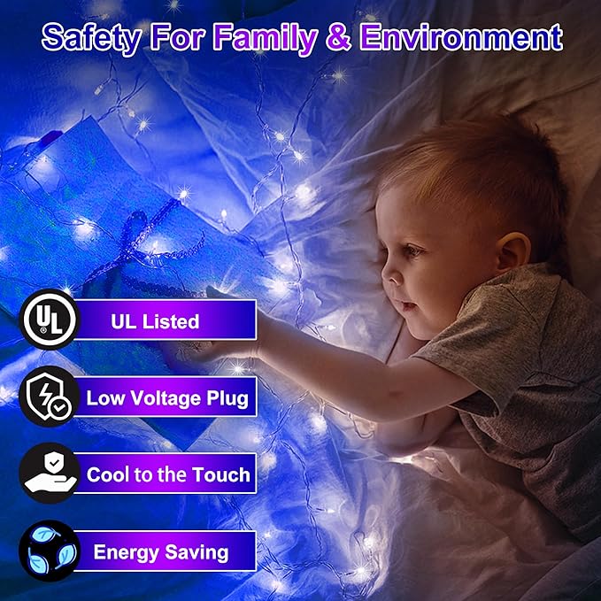 750LED Christmas Lights Outdoor Use, 240ft 12 Modes Blue LED String Lights with Timer Dimmable, Waterproof Christmas Tree Lights for Xmas Patio Yard Fence Balcony Garden Party Decor Blue