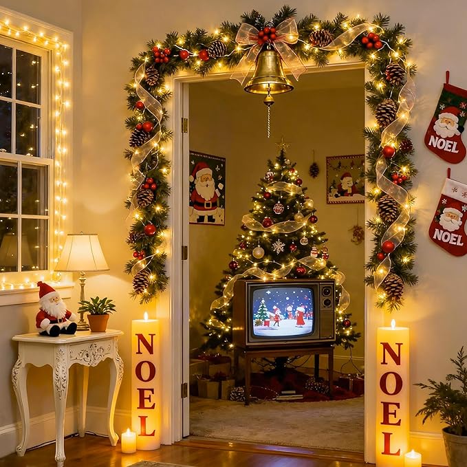 JMEXSUSS 200 LED Christmas Lights Indoor Outdoor, Connectable Warm White Christmas Tree Lights Clear Wire, 66 Ft Twinkle Fairy String Light Plug in for Bedroom Wedding Xmas Tree Decorations