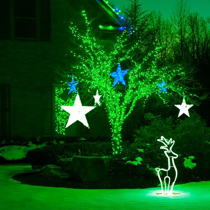 164Ft 500 LED Green Christmas Lights, Waterproof 8 Twinkle with Memory Functions Green String Lights for Indoor Outdoor Tree Garden Christmas Decoration