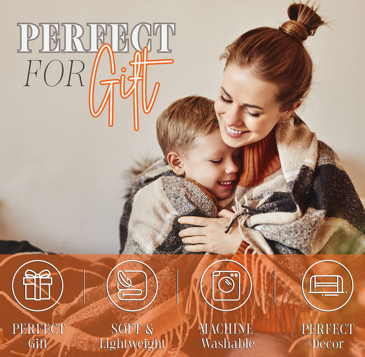 Elegant Comfort Lightweight Throw Blanket- Halloween Themed, Soft, Cozy and Plush- Perfect for Lounging This Spooky Season, 50 x 60 inches, Skull & Bones