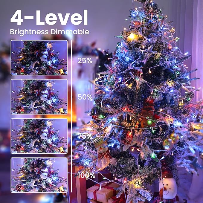 Color Changing Christmas Lights, 175ft 500 LED Warm White & Multicolor Christmas String Light with Remote, 11 Modes Fairy Twinkle Lights for Party Home Garden Holiday Weddings Xmas Tree Decorations