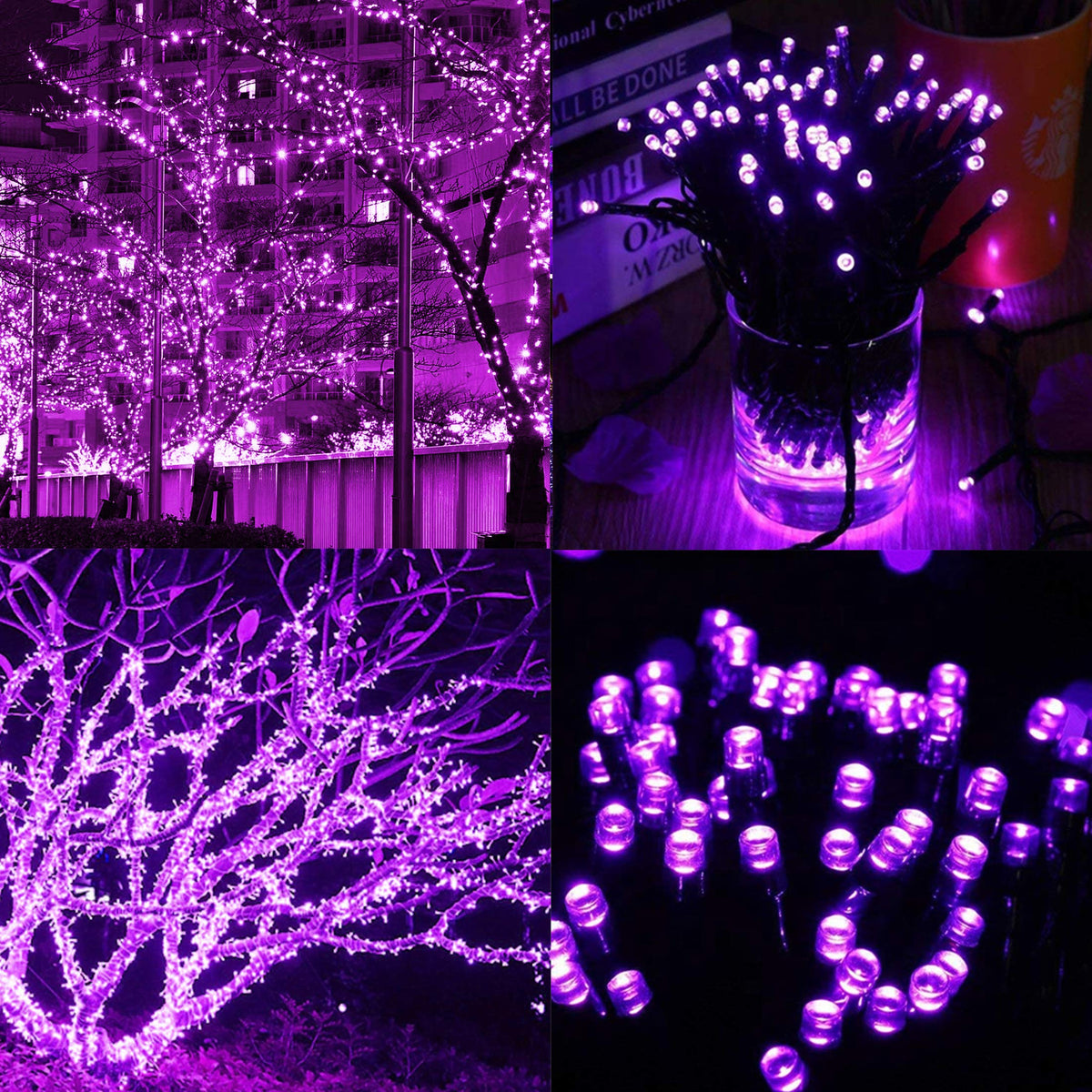 300 LED Halloween Lights, 98.5FT Halloween String Lights with 8 Lighting Modes, Waterproof & Connectable Mini Light, Plug in for Indoor Outdoor Holiday Christmas Party Bedroom Decorations (Purple)
