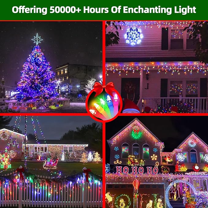 792 LED Christmas Lights with 176 Drops,82ft 8 Modes Fairy Hanging String Lights with Timer Waterproof, Plug-in Christmas String Lights for Holiday Wedding Party Christmas Decorations (Multicolor)