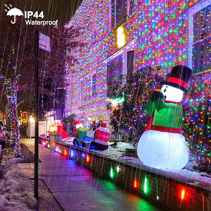 weillsnow 164 FT 500 LED Christmas Lights Outdoor, Waterproof Christmas Fairy Lights with Timer, Plug in Multicolor LED String Lights with 8 Modes for Bedroom Wedding Party Xmas Decoration
