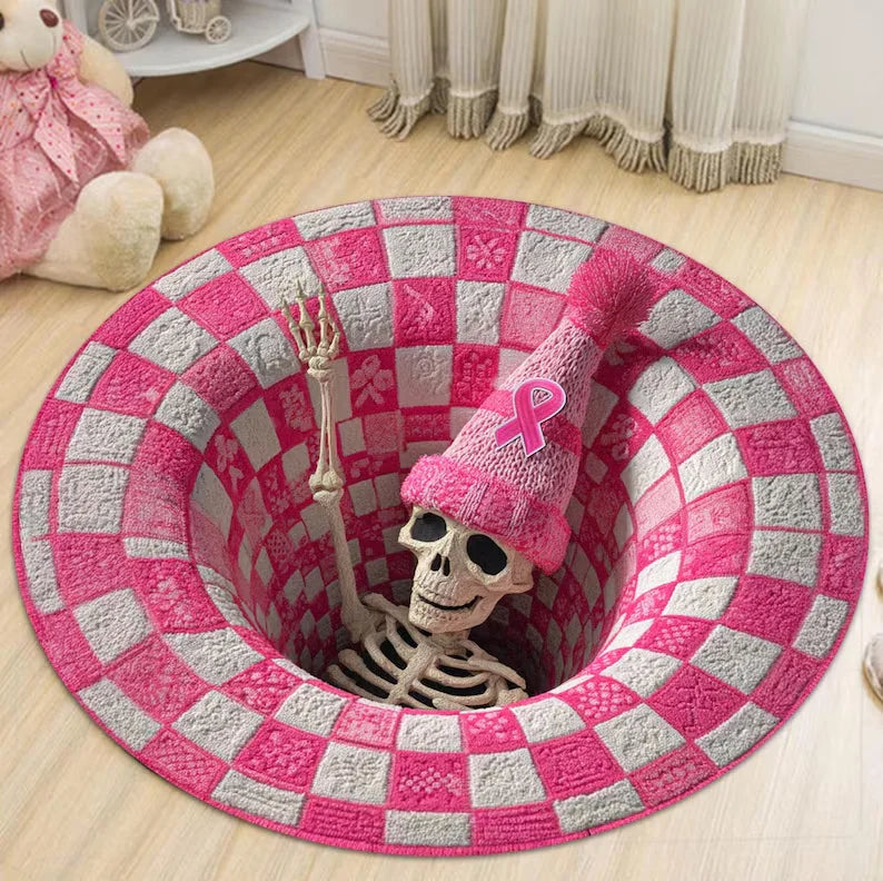 Fantasy Dragon 3D Printed Round Rug Library Dragon Hole Illusion Floor Mat Mystic Gothic Home Decor Round Carpet