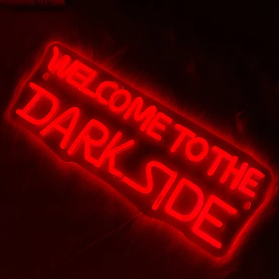 Welcome To The Dark Side Neon Sign, Letter Lamp Icon Usb Powered, Used For Bedroom, Game Room, Haunted House, Halloween Decor.