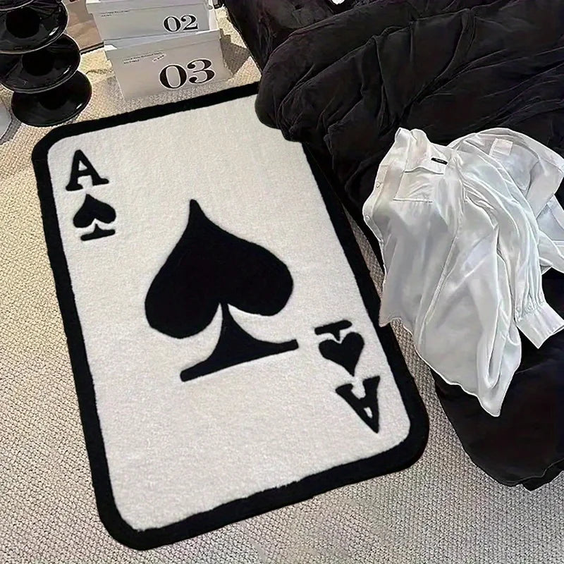 VIKAMA Ace of Spades Carpet Creative Rug Doormat Welcome Mat Kitchen Rug Bathroom Mat Rug For Bedroom Carpet For Live Room Home