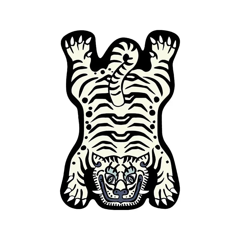 VIKAMA Cartoon Shaped Tiger Carpet Living Room Children's Bedroom Bedside Rugs Home Decor Non-Slip Kitchen Balcony Floor Mats