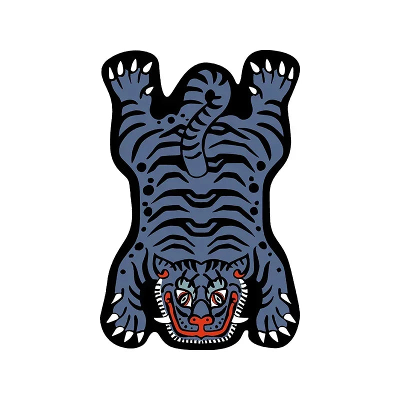 VIKAMA Cartoon Shaped Tiger Carpet Living Room Children's Bedroom Bedside Rugs Home Decor Non-Slip Kitchen Balcony Floor Mats