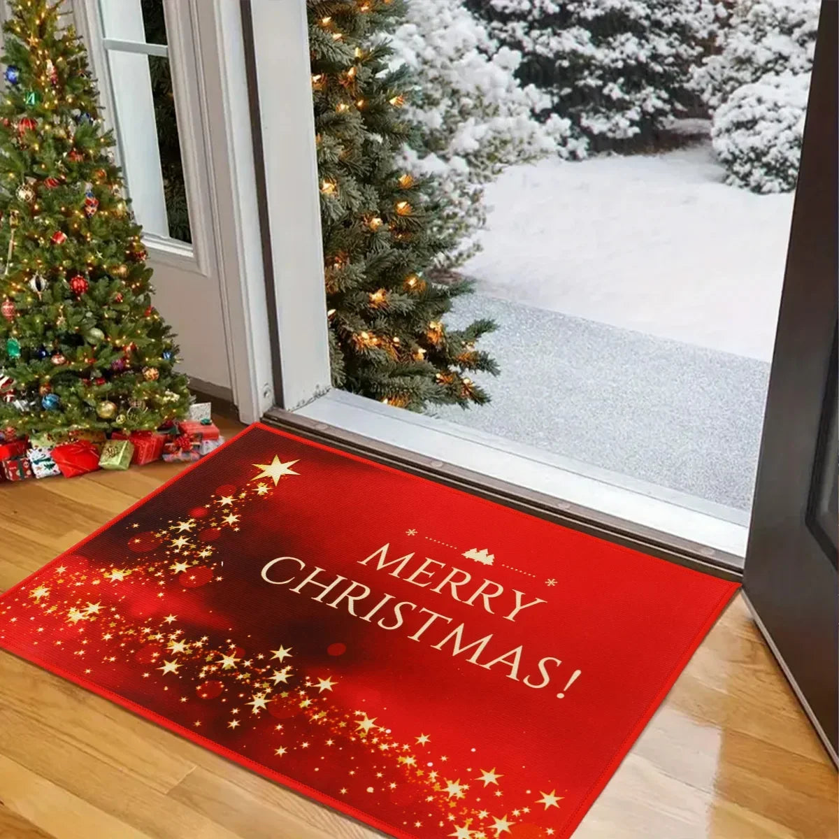 Christmas Floor Mat Outdoor Carpet Christmas Decor for Home 2025 Navidad Natal Santa Claus Door Mat Xmas Ornament New Year 2026