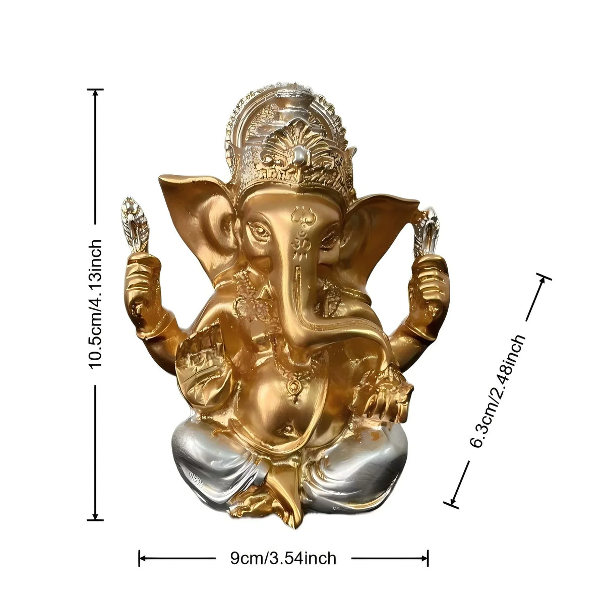 1 Exquisite Indian Ganesha Golden Statue Ornament, a Good Item for Blessing and Good Fortune in the Home, Indian Art Style Decoration