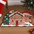 VIAMA Christmas Gingerbread House Rug Soft Bathroom Mat Gingerbread Figure Front Door Living Room Holiday Decorations
